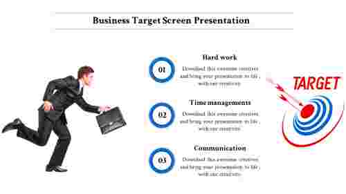 target template powerpoint-business-target-3-blue